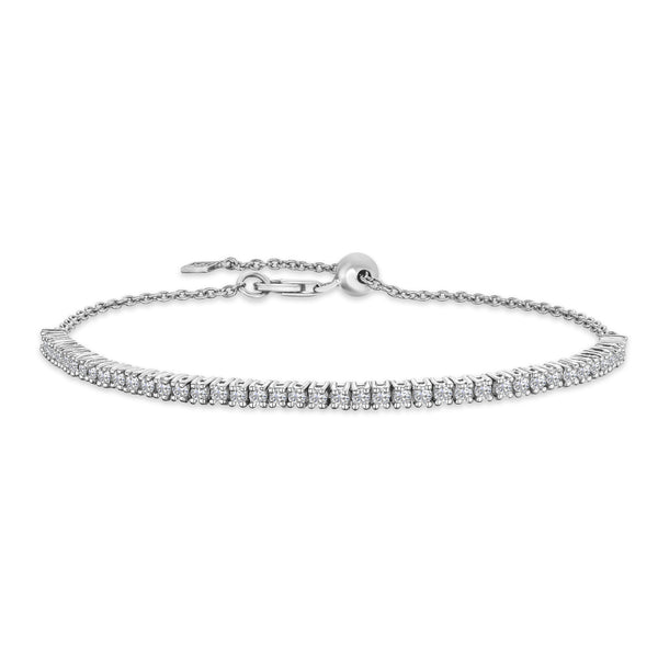 Adjustable Lab Diamond Tennis Bracelet 1.00ct in 925 Silver